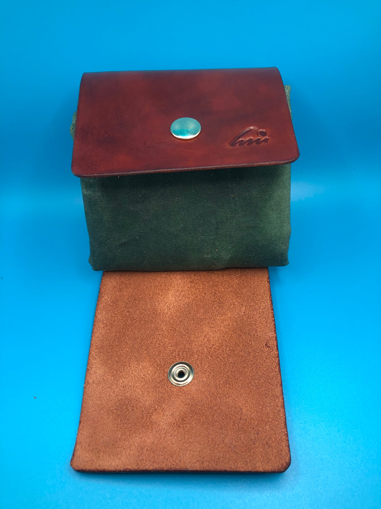 Highwater Leather Foraging Pouch - with beeswaxed canvas drawstring bag