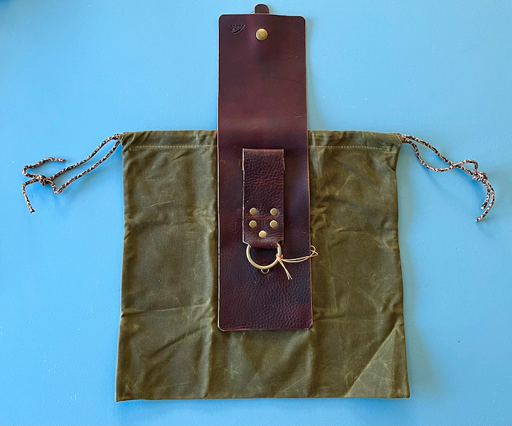 Highwater Leather Foraging Pouch - with waxed canvas drawstring bag
