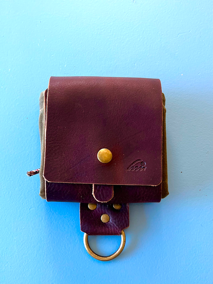 Highwater Leather Foraging Pouch - with waxed canvas drawstring bag