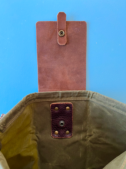 Highwater Leather Foraging Pouch - with waxed canvas drawstring bag