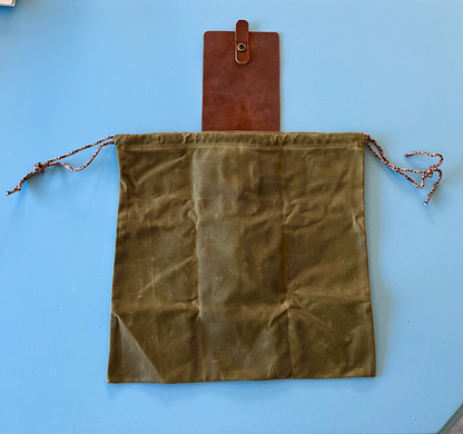 Highwater Leather Foraging Pouch - with waxed canvas drawstring bag