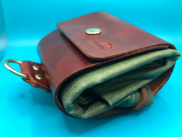 Highwater Leather Foraging Pouch - with waxed canvas drawstring bag
